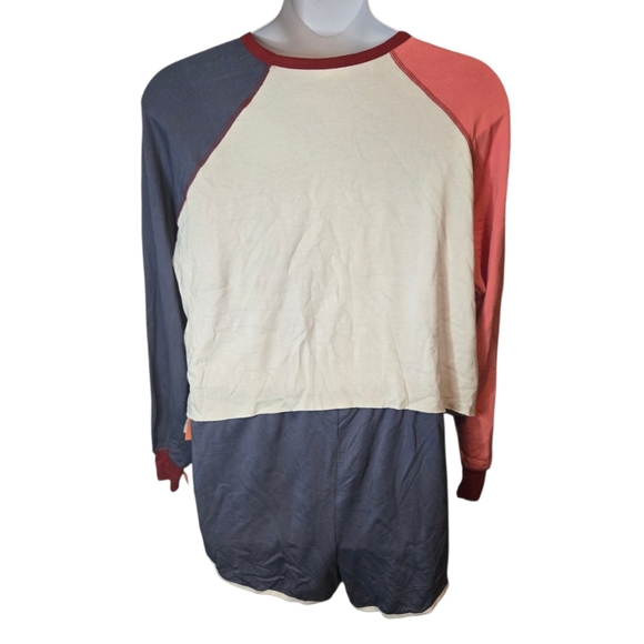 Colorblock Raglan Sleeve Pajama Set - Picture 3 of 5